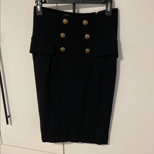 DVF Black Buttoned Skirt